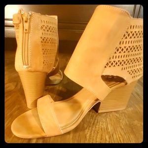 SALE! - Qupid - Tan Suede Heel